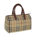 BURBERRY Nova Check Boston Bag PVC Leather BeigeNew 79406 Sale