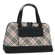 BURBERRY Nova Check Hand Bag Canvas Leather Beige Black SilverNew am6793 Online now