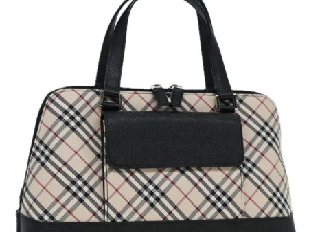 BURBERRY Nova Check Hand Bag Canvas Leather Beige Black SilverNew am6793 Online now