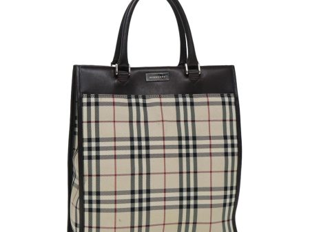 BURBERRY Nova Check Hand Bag Canvas Beige Dark BrownNew bs15800 Online Sale