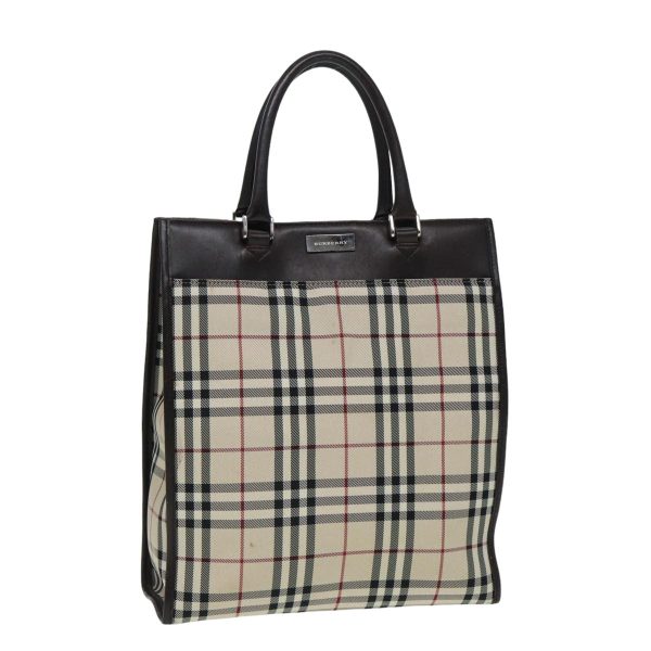 BURBERRY Nova Check Hand Bag Canvas Beige Dark BrownNew bs15800 Online Sale