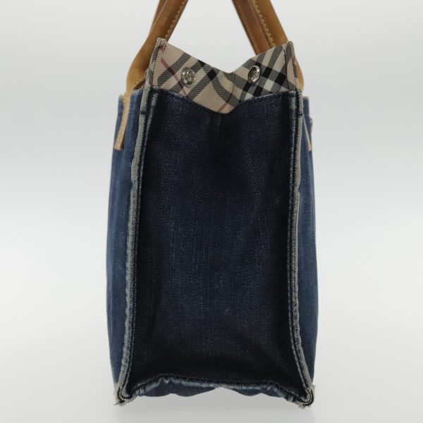 BURBERRY Blue Label Hand Bag Canvas Blue SilverNew ti2167 Online now