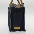 BURBERRY Blue Label Hand Bag Canvas Blue SilverNew ti2167 Online now