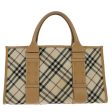 BURBERRY Nova Check Blue Label Hand Bag Canvas BeigeNew 96451 Fashion