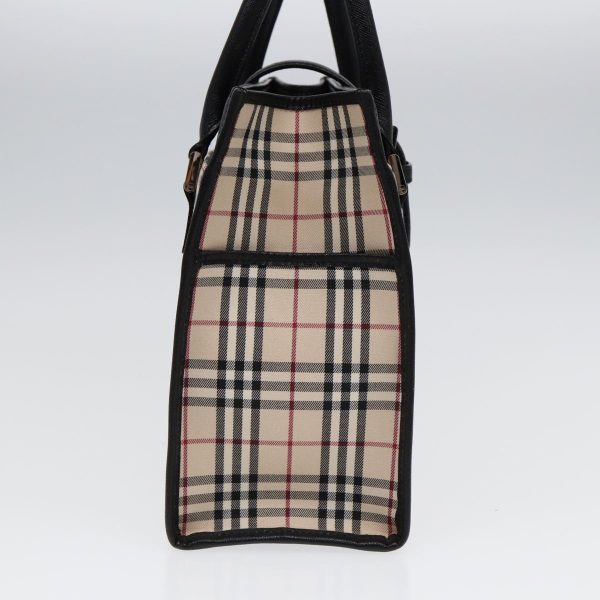 BURBERRY Nova Check Hand Bag Canvas Beige BlackNew am6710 Hot on Sale