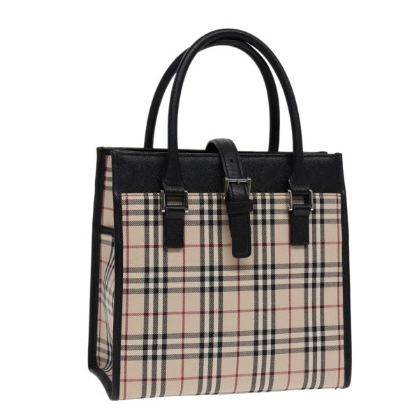 BURBERRY Nova Check Hand Bag Canvas Beige BlackNew am6710 Hot on Sale