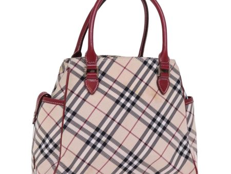 BURBERRY Nova Check Blue Label Hand Bag Nylon BeigeNew 77676 For Discount