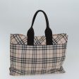 BURBERRY Nova Check Blue Label Hand Bag Nylon 2Set Beige BrownNew ti2022 For Discount