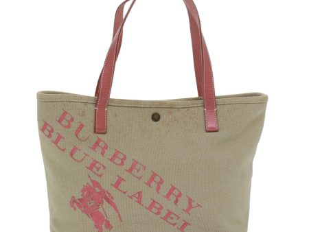 BURBERRY Blue Label Tote Bag Canvas Beige PinkNew 79558 Fashion