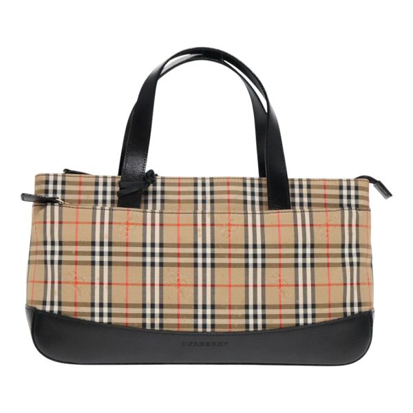 BURBERRY Nova Check Hand Bag Canvas BeigeNew 91568 For Sale