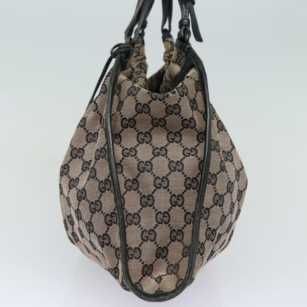 GUCCI GG Canvas Hand Bag Beige Black 76554 78779 Online Hot Sale