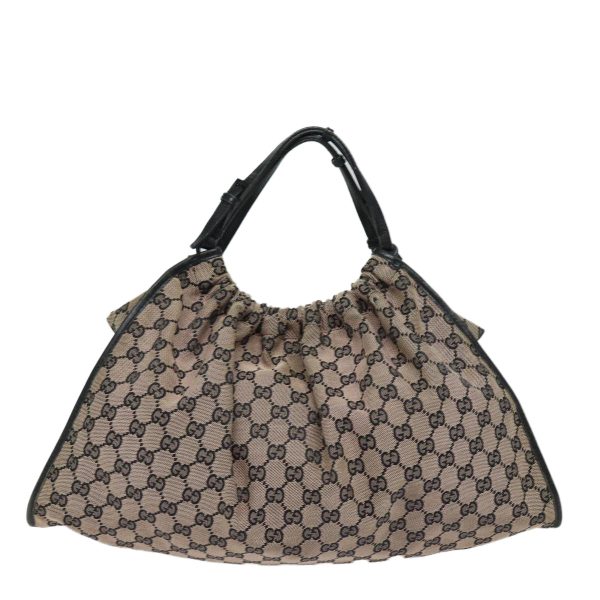 GUCCI GG Canvas Hand Bag Beige Black 76554 78779 Online Hot Sale