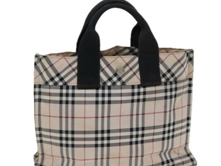 BURBERRY Nova Check Blue Label Hand Bag Nylon BeigeNew yb584 Sale