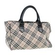 BURBERRY Nova Check Blue Label Hand Bag Nylon Beige Black SilverNew ti1959 Cheap