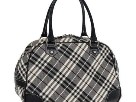 BURBERRY Nova Check Blue Label Hand Bag Nylon Black SilverNew yk14350 Fashion