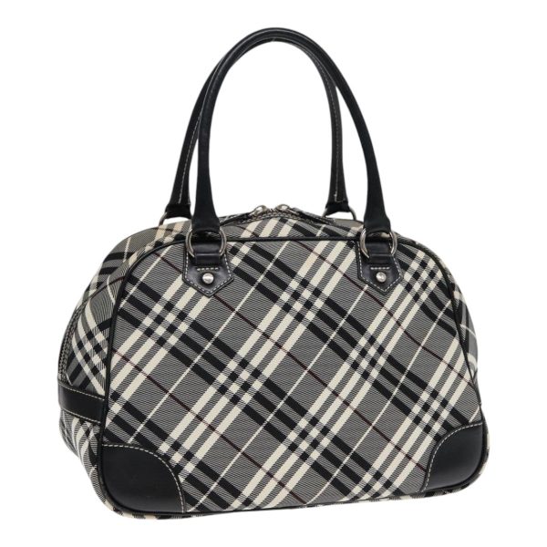 BURBERRY Nova Check Blue Label Hand Bag Nylon Black SilverNew yk14350 Fashion