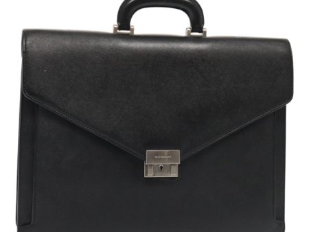 BURBERRY Business Bag Leather Black SilverNew ep5521 Sale