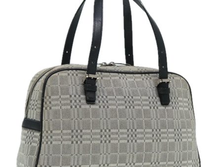 BURBERRY Nova Check Hand Bag Canvas Gray SilverNew 93291 Hot on Sale