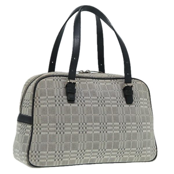 BURBERRY Nova Check Hand Bag Canvas Gray SilverNew 93291 Hot on Sale