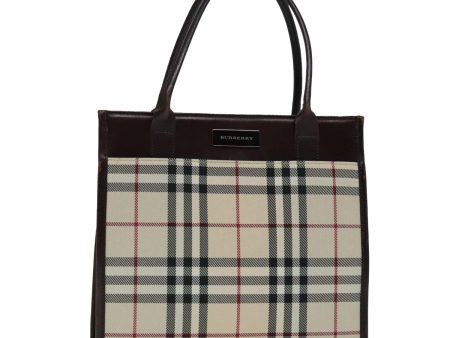 BURBERRY Nova Check Hand Bag Canvas BeigeNew 90535 For Discount