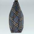 BURBERRY Nova Check Blue Label Hand Bag Nylon Blue Brown SilverNew bs17028 For Cheap