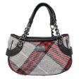 BURBERRY Nova Check Blue Label Chain Hand Bag Wool GrayNew 92080 For Discount