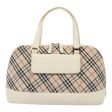 BURBERRY Nova Check Hand Bag Canvas Beige WhiteNew 88414 Online now