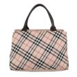 BURBERRY Nova Check Blue Label Hand Bag Nylon Pink SilverNew bs18583 For Sale