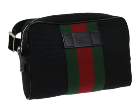 GUCCI Web Sherry Line Waist bag Canvas Outlet Black Red Green 630919 70293 Hot on Sale