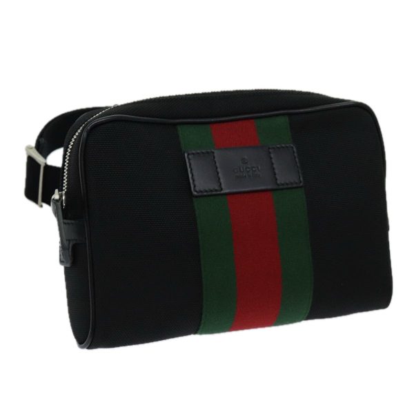 GUCCI Web Sherry Line Waist bag Canvas Outlet Black Red Green 630919 70293 Hot on Sale