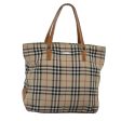 BURBERRY Nova Check Blue Label Hand Bag Canvas Beige SilverNew yk14864 For Discount