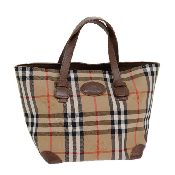 BURBERRY Nova Check Hand Bag Canvas BeigeNew 83402 Hot on Sale