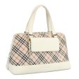 BURBERRY Nova Check Hand Bag Canvas Beige SilverNew 96953 Discount