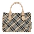 BURBERRY Nova Check Blue Label Hand Bag Nylon Gray BeigeNew ti1997 Sale