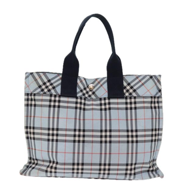 BURBERRY Nova Check Blue Label Hand Bag Nylon BlueNew kk234 Sale