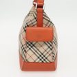 BURBERRY Nova Check Hand Bag Canvas Beige Orange SilverNew 96220 Cheap