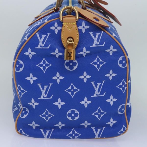 LOUIS VUITTON Monogram Speedy P9 Bandouliere 40 Hand Bag Blue M24418 Auth 76198S Hot on Sale