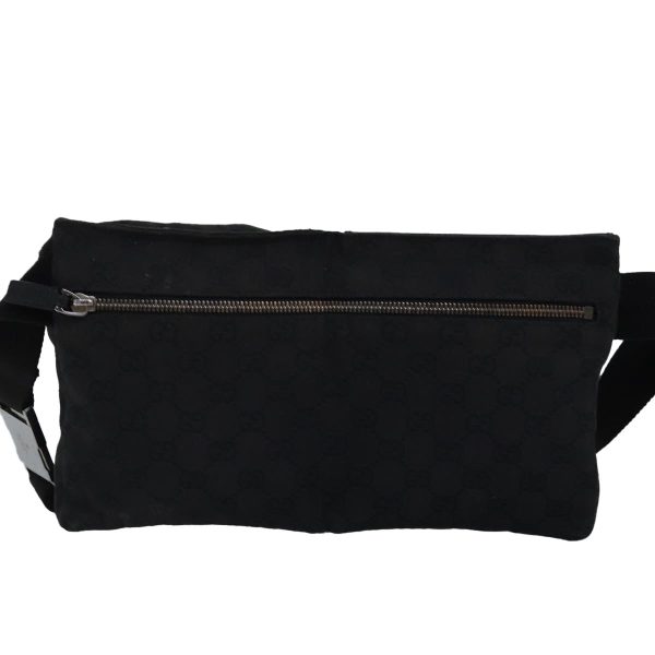 GUCCI GG Canvas Waist bag Black 28566 bs15213 For Sale