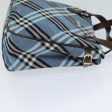 BURBERRY Nova Check Blue Label Hand Bag Nylon Light Blue BrownNew 78854 Hot on Sale