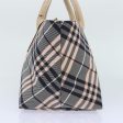 BURBERRY Nova Check Blue Label Hand Bag Nylon Gray PinkNew ti2109 Discount