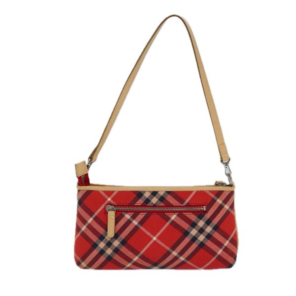 BURBERRY Nova Check Blue Label Hand Bag Canvas RedNew 83191 Supply