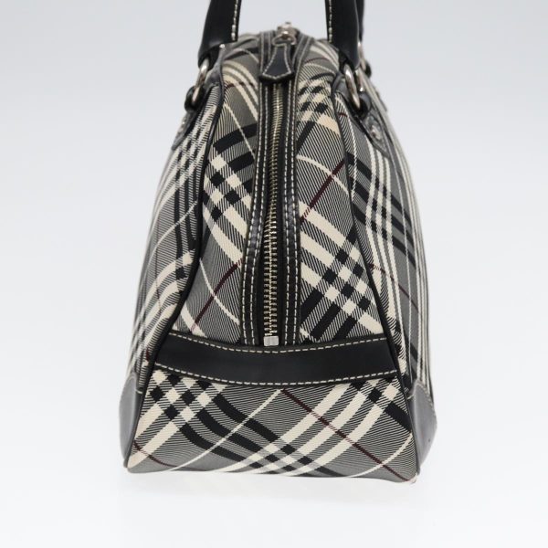 BURBERRY Nova Check Blue Label Hand Bag Nylon Black SilverNew yk14350 Fashion