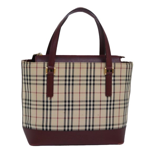 BURBERRY Nova Check Hand Bag Canvas BeigeNew 81669 on Sale