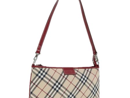 BURBERRY Nova Check Blue Label Accessory Pouch Canvas Beige RedNew 93356 on Sale