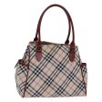 BURBERRY Nova Check Blue Label Hand Bag Nylon Beige Red SilverNew ti1926 Online now