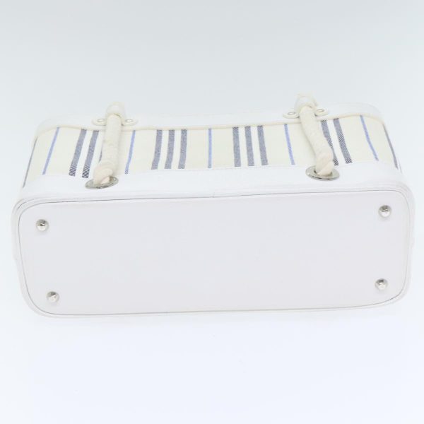 BURBERRY Hand Bag Canvas White Navy SilverNew 91265 Discount