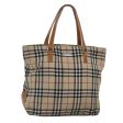 BURBERRY Nova Check Blue Label Hand Bag Canvas Beige SilverNew yk14864 For Discount