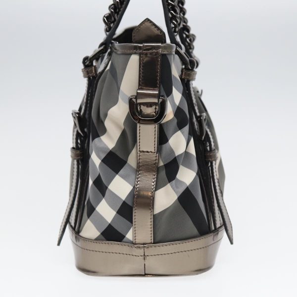 BURBERRY Nova Check Hand Bag Canvas Leather 2way BlackNew bs16022 For Cheap