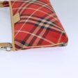 BURBERRY Nova Check Blue Label Hand Bag Canvas RedNew 83191 Supply