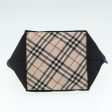 BURBERRY Nova Check Blue Label Hand Bag Nylon Black BeigeNew ti1966 For Sale